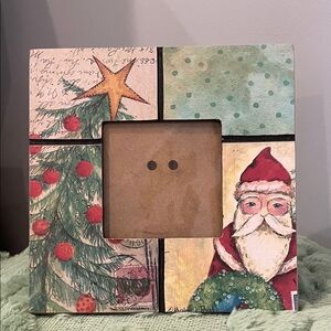 Festive Multicolor Picture Frame with Santa